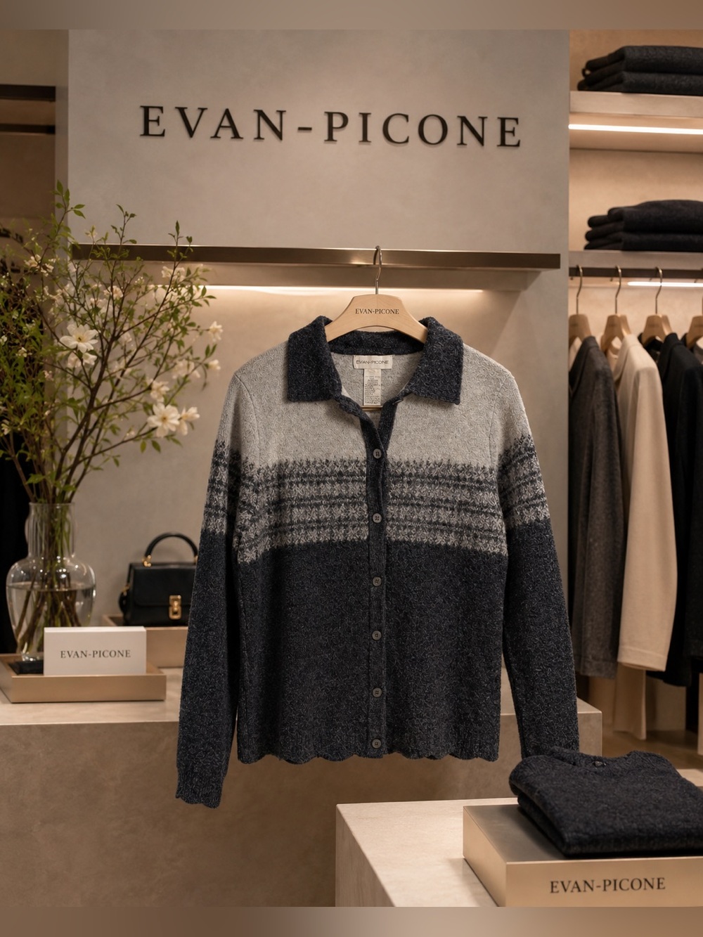 Evan-Picone |Charcoal Gray Wool Sweater
